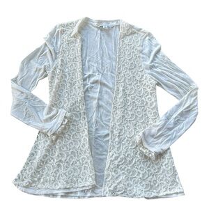 Banana Republic Cream Knit Lace Sweater Size XS